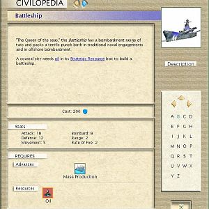 Civilopedia - Battleship