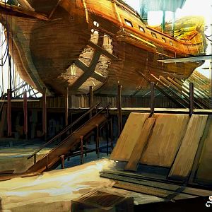 Shipbuilding Game Art