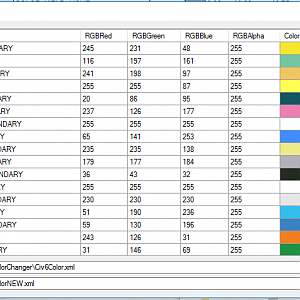 Civ6 Color.xml Parser Screenshot